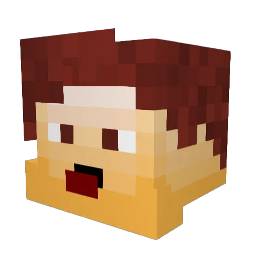 Gikkur Minecraft avatar head, 3D render