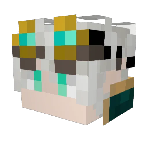 GilBM Minecraft avatar head, 3D render