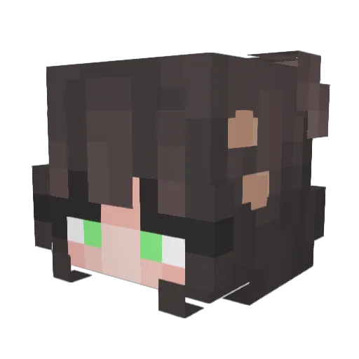 Gilaura Minecraft avatar head, 3D render