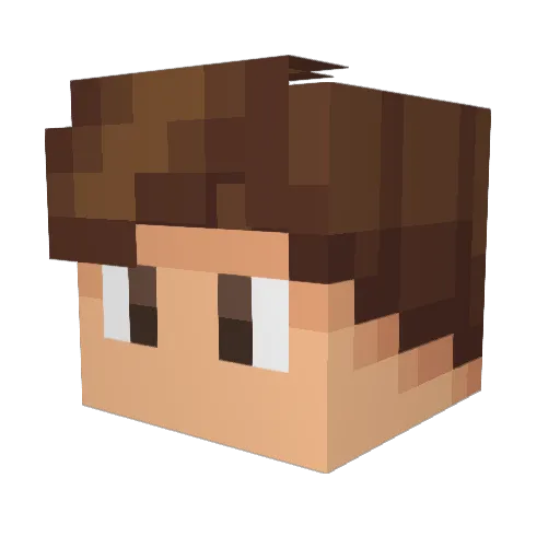 Gilbertfil Minecraft avatar head, 3D render