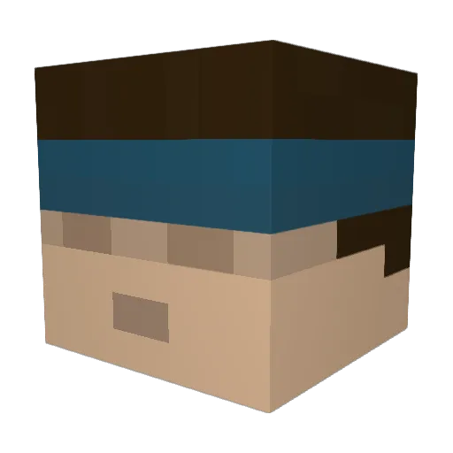 Gilbosama Minecraft avatar head, 3D render