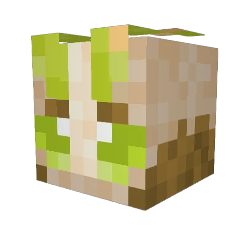 Gilbun Minecraft avatar head, 3D render