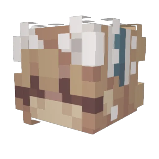 Gilgaland Minecraft avatar head, 3D render