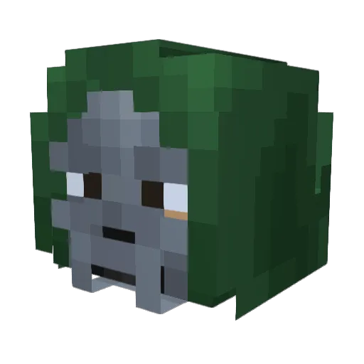 Gilgamesh_Great Minecraft avatar head, 3D render