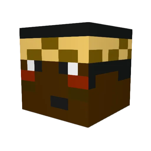 Gilics_ Minecraft avatar head, 3D render