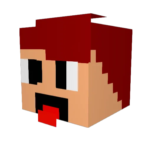 Gilliplays Minecraft avatar head, 3D render