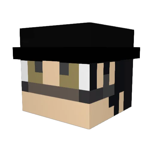 Gilmess Minecraft avatar head, 3D render