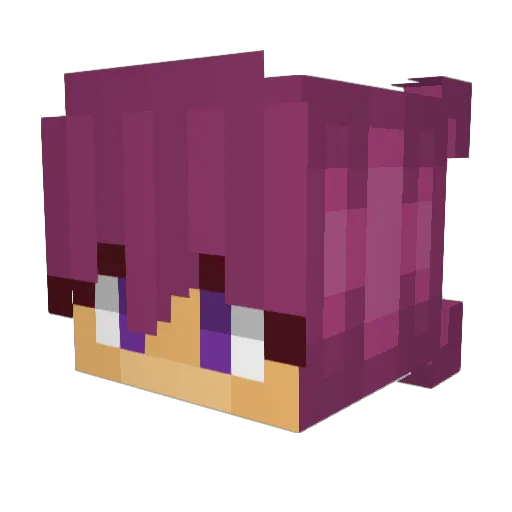 Gilraya Minecraft avatar head, 3D render