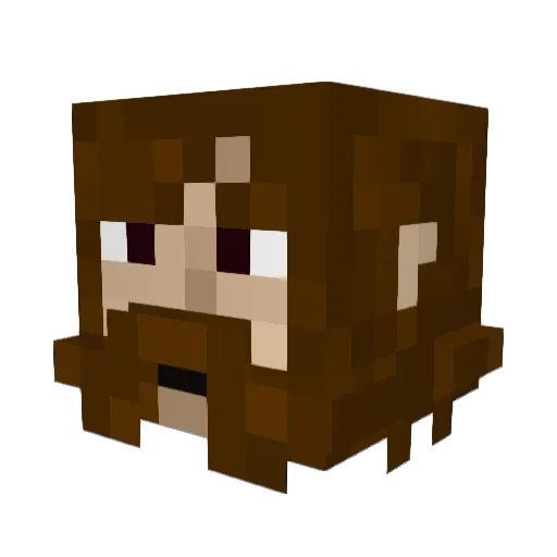Gimmbly Minecraft avatar head, 3D render