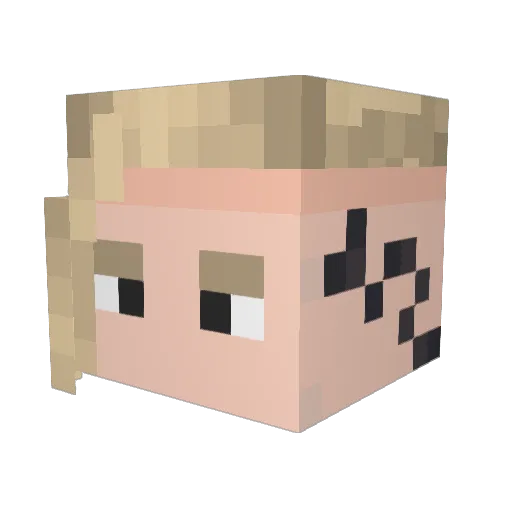 GimmeSuga Minecraft avatar head, 3D render