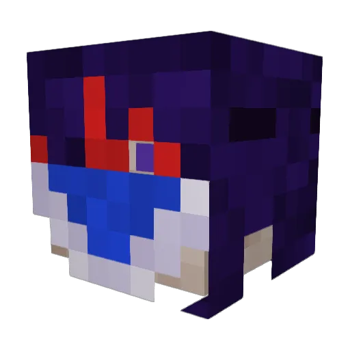 GinJ11 Minecraft avatar head, 3D render