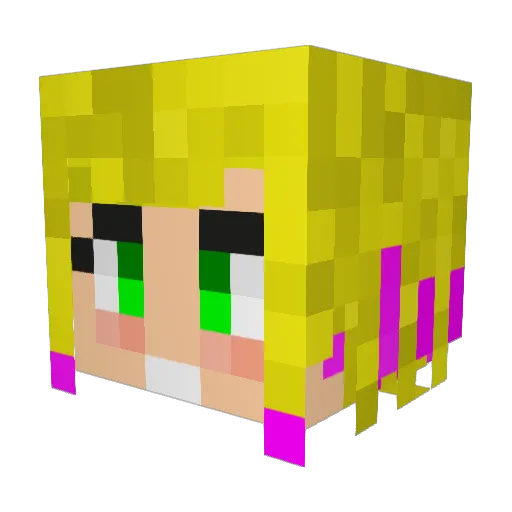 Gin_Sora Minecraft avatar head, 3D render