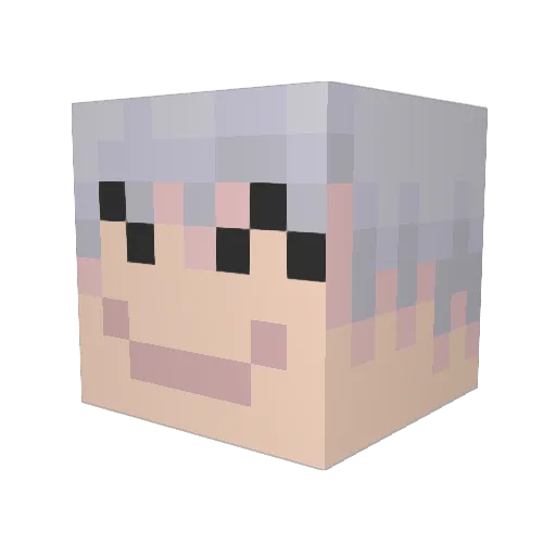 Gin__Ichimaru Minecraft avatar head, 3D render