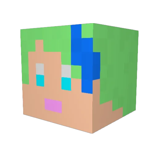 Gin_two Minecraft avatar head, 3D render