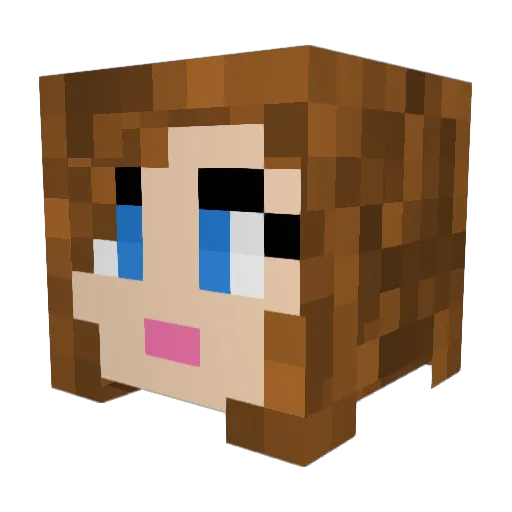 GinaGirl Minecraft avatar head, 3D render