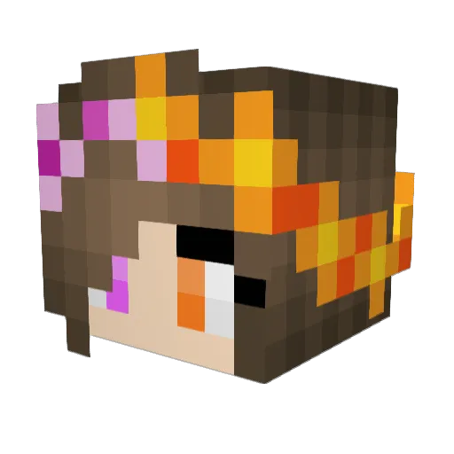 GinaTete Minecraft avatar head, 3D render