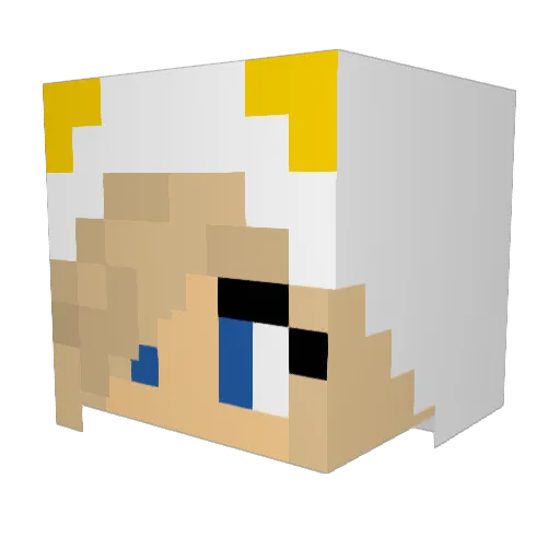 Ginamarina Minecraft avatar head, 3D render
