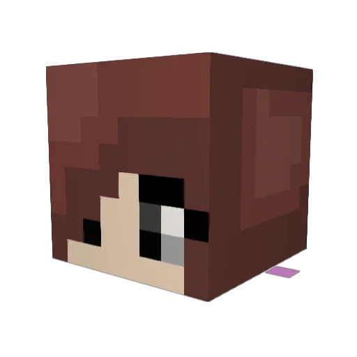 Ginascream Minecraft avatar head, 3D render