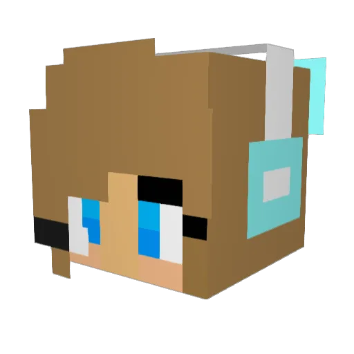 Gine2 Minecraft avatar head, 3D render