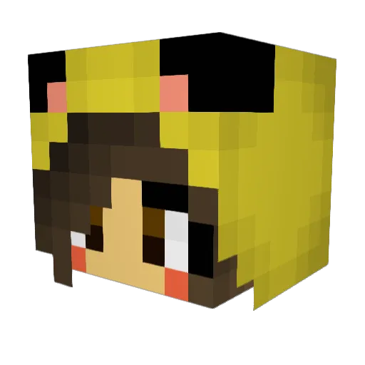 Ginei Minecraft avatar head, 3D render