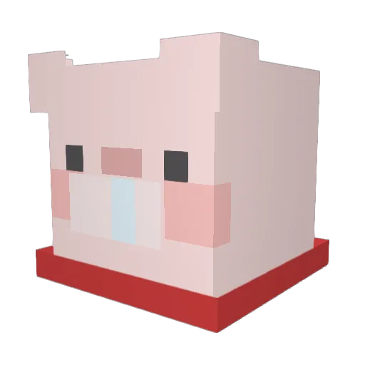 Gingbug Minecraft avatar head, 3D render