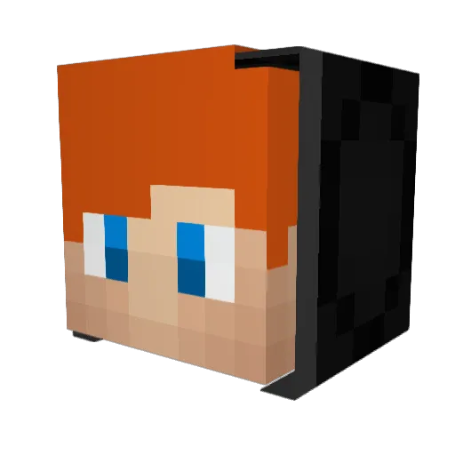 Gingeh Minecraft avatar head, 3D render