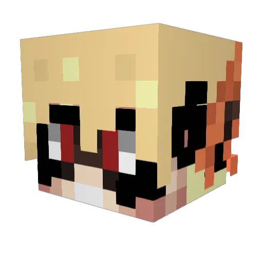 GingerAst Minecraft avatar head, 3D render