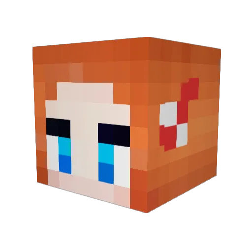 GingerBeee Minecraft avatar head, 3D render