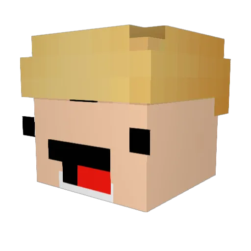 GingerBoosh96 Minecraft avatar head, 3D render
