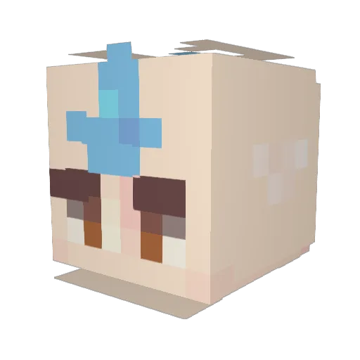 GingerCapy Minecraft avatar head, 3D render