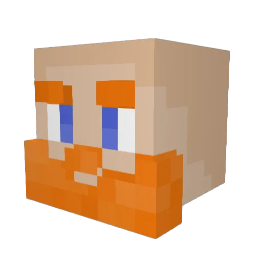 GingerDads Minecraft avatar head, 3D render