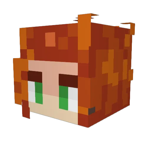 GingerDelite Minecraft avatar head, 3D render