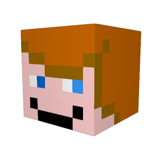 GingerDrums Minecraft avatar head, 3D render