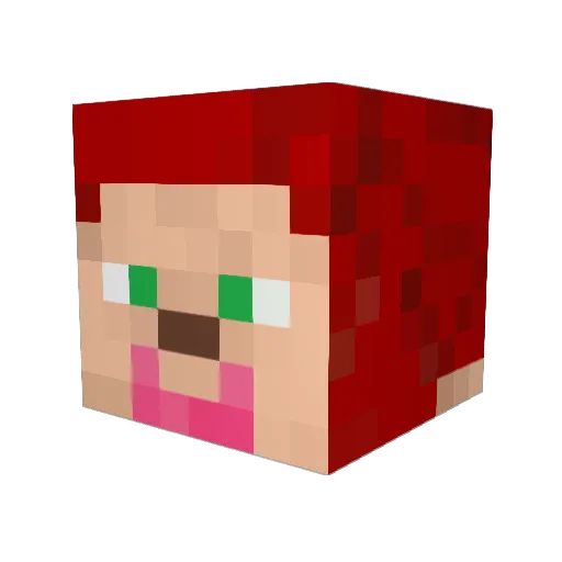 GingerFaps Minecraft avatar head, 3D render