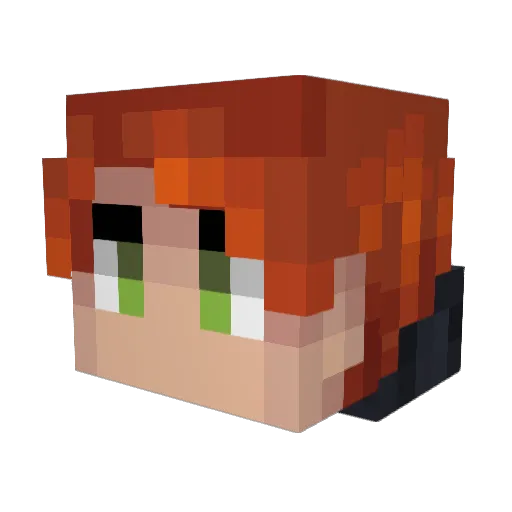 GingerHeadHD Minecraft avatar head, 3D render