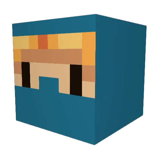 GingerMoppe Minecraft avatar head, 3D render