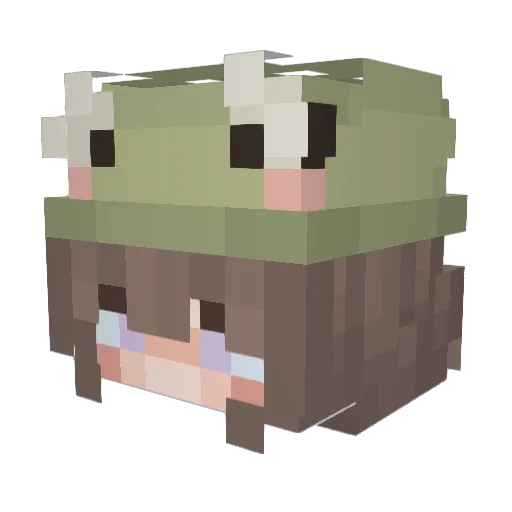 GingerNutti Minecraft avatar head, 3D render