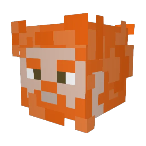GingerSnapsUwU Minecraft avatar head, 3D render