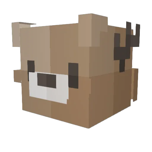 GingerVenison Minecraft avatar head, 3D render