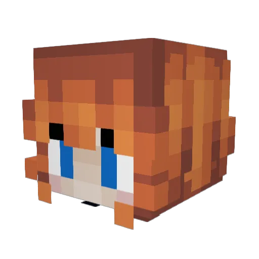 Ginger_may Minecraft avatar head, 3D render