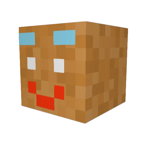 Gingerbreadmannn Minecraft avatar head, 3D render