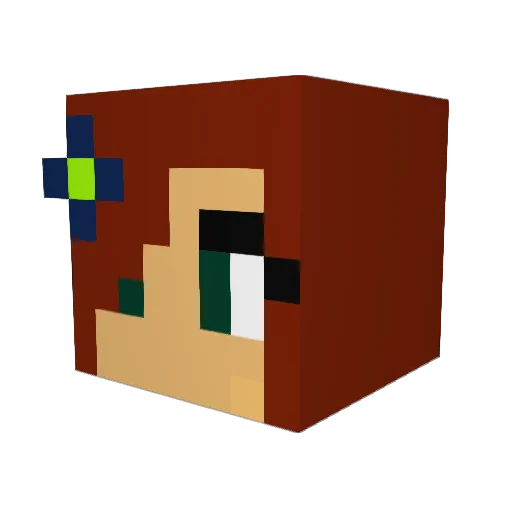 Gingercakes Minecraft avatar head, 3D render