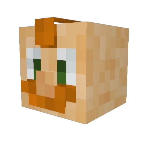 Gingeren Minecraft avatar head, 3D render
