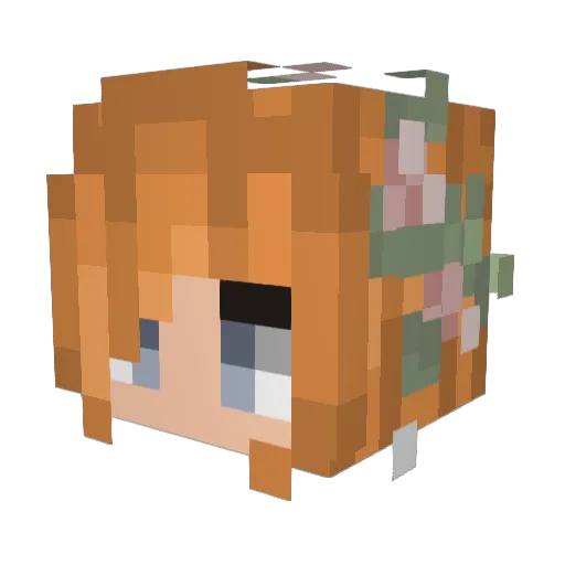 Gingerlover7 Minecraft avatar head, 3D render