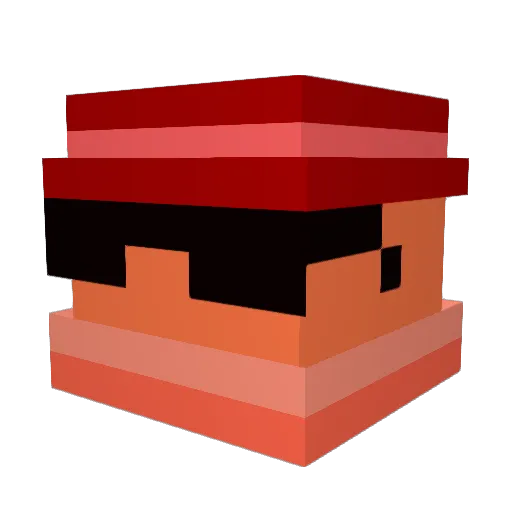 Gingermind Minecraft avatar head, 3D render