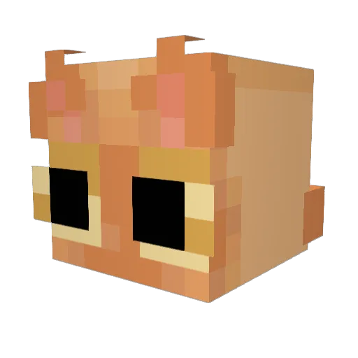 Gingermintss Minecraft avatar head, 3D render