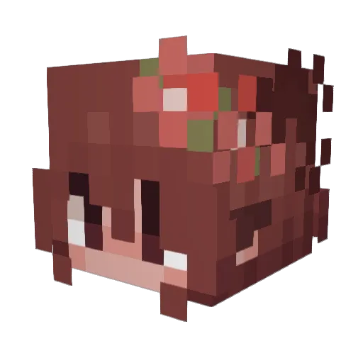 Gingerposh Minecraft avatar head, 3D render