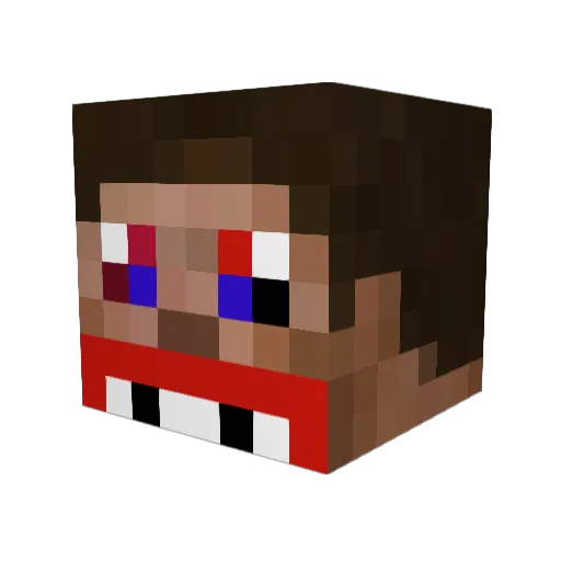 Gingerwhippet Minecraft avatar head, 3D render