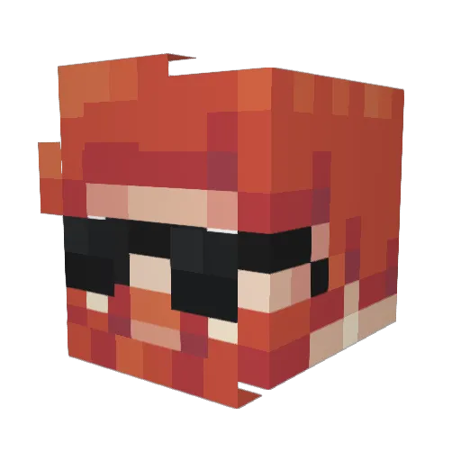 GingeryBeardMan Minecraft avatar head, 3D render