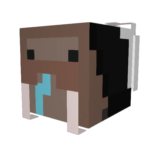 Gingmochi Minecraft avatar head, 3D render